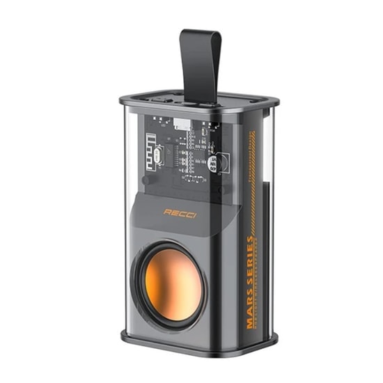 Recci RSK-W30 Mars Seri Bluetooth Hoparlör (NT-103821) - Siyah, Stereo Ses, 5.3 Bluetooth, 3 Saat Müzik, 500 mAh Batarya