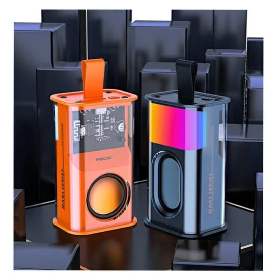Recci RSK-W30 Mars Seri Bluetooth Hoparlör (NT-103821) - Siyah, Stereo Ses, 5.3 Bluetooth, 3 Saat Müzik, 500 mAh Batarya