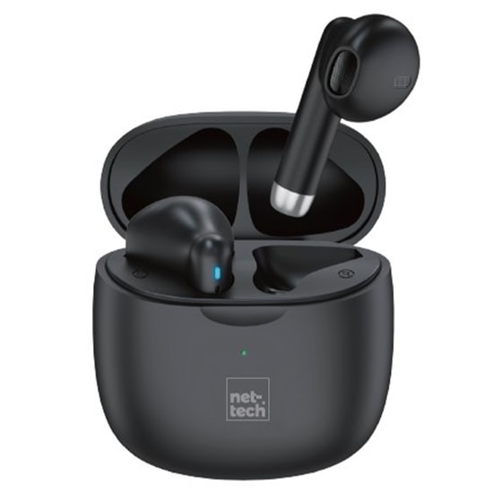 Nettech NT-BTH04 Siyah Kulak İçi Bluetooth Kulaklık - 250mAh Pil, BT 5.0, Stereo Ses, Mikrofonlu, 10m Menzil