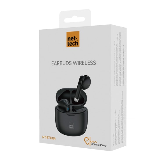 Nettech NT-BTH04 Siyah Kulak İçi Bluetooth Kulaklık - 250mAh Pil, BT 5.0, Stereo Ses, Mikrofonlu, 10m Menzil