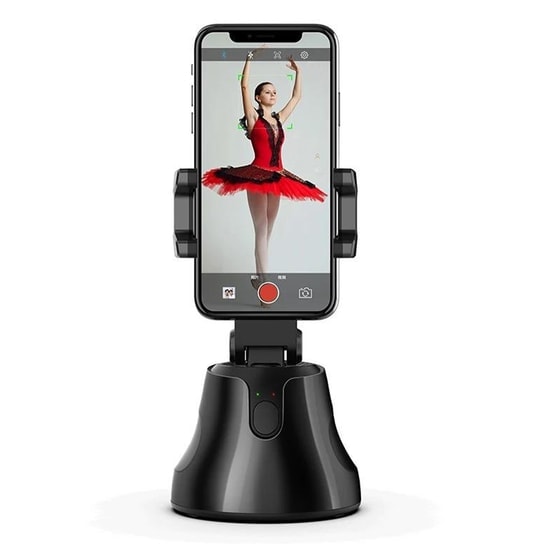 Nettech Robot Cameraman Araç İçi 360 Derece Dönerli Telefon Tutucu (NT-80097) - Siyah, Ayarlanabilir Açı, Ergonomik