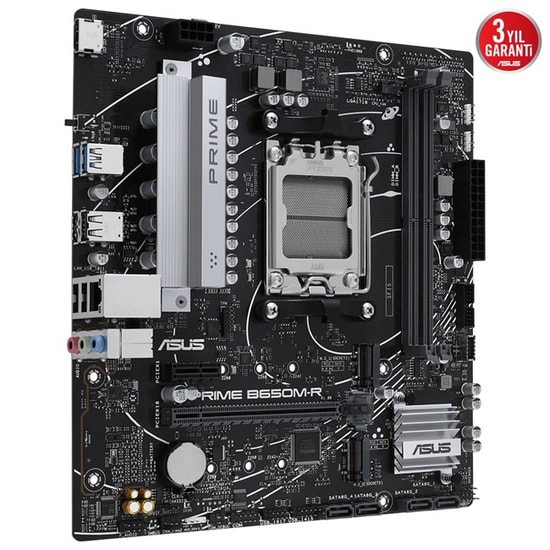 Asus Prime B650M-R AM5 DDR5 7200MHz Micro ATX Anakart: Ryzen 7000 Serisi, PCIe 4.0, Çift M.2, HDMI, 2.5G LAN, Aura RGB