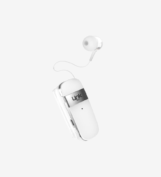 LinkTech V77 Beyaz Makaralı Titreşimli Bluetooth Kulaklık (LPH-V77/WHITE) - 5.0 Bluetooth, 10m Menzil, 10 Saat Süre