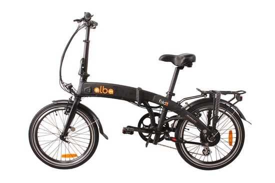 ALBA Fold 2 Siyah Elektrikli Katlanır Bisiklet - 250W, 36V, Entegre Batarya, V Fren, Şehir İçi Ulaşım, 60km Menzil