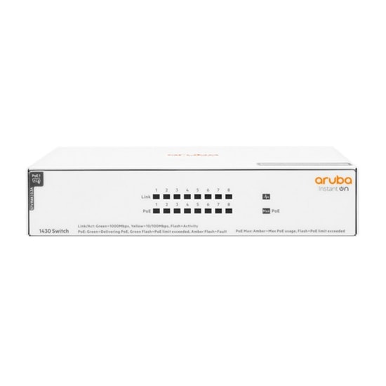 HPE Aruba Instant On 1430 (R8R46A) Switch - 8 Port Gigabit, 64W PoE, 8G, Yönetilebilir Akıllı Anahtar