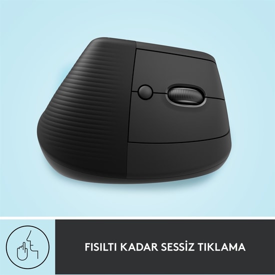Logitech Lift Grafit Kablosuz Ergonomik Dikey Optik Mouse (910-006473) - 4000 DPI, Bilek Desteği, Konforlu Tasarım