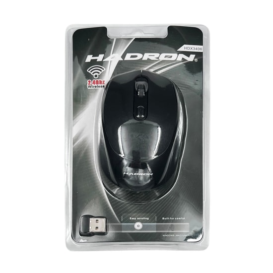 Hadron HDX3406 Siyah Kablosuz Mouse 1600 DPI Hassasiyet, Ergonomik Tasarım, Hızlı Bağlantı