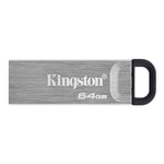 Kingston DataTraveler Kyson 64GB USB 3.2 Gen 1 Metal Gri Flash Bellek (DTKN64GB) - 200MB/s Okuma, Şık Tasarım