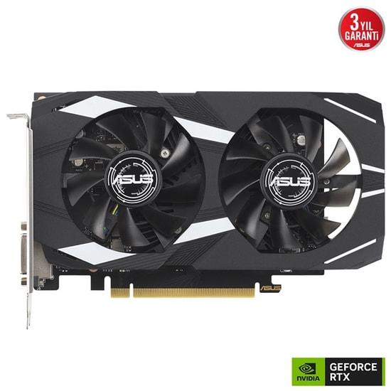 ASUS DUAL RTX 3050 O6G 6GB GDDR6 OC Ekran Kartı (DUAL-RTX3050-O6G) - DVI, HDMI, DisplayPort, PCI Express 4.0