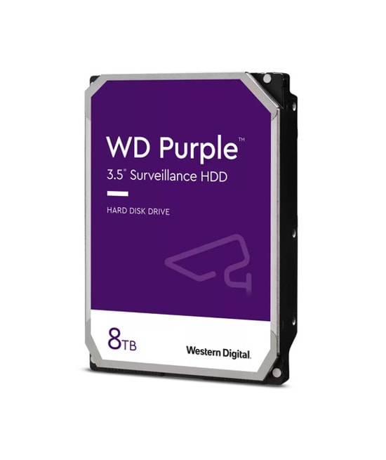 WD Purple 8TB Surveillance Güvenlik Hard Diski (WD85PURZ) - 256MB Cache, 7/24 Kayıt, RAID, SATA 3, NVR Uyumlu