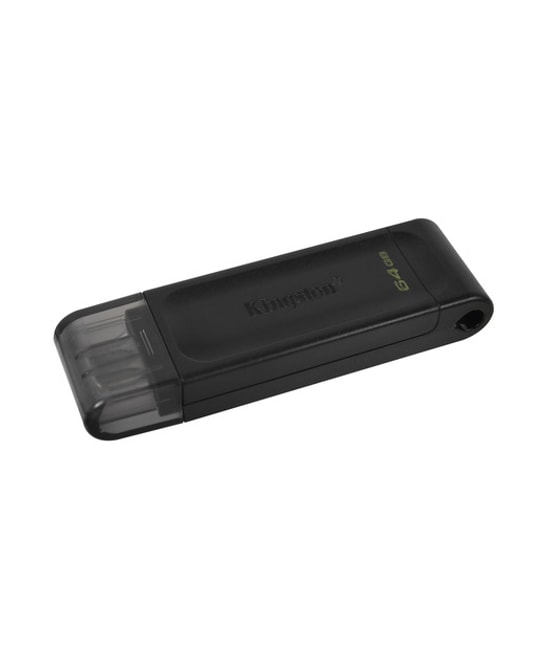 Kingston DataTraveler 70 64GB USB 3.2 Gen 1 Type-C Siyah Flash Bellek (DT70/64GB) - Taşınabilir, Hızlı Veri Aktarımı