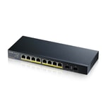 Zyxel GS1100-10HP 8 Port Gigabit Yönetilemez PoE Switch - 10 Port, 130W Güç, 2 Adet SFP Port, Metal Kasa