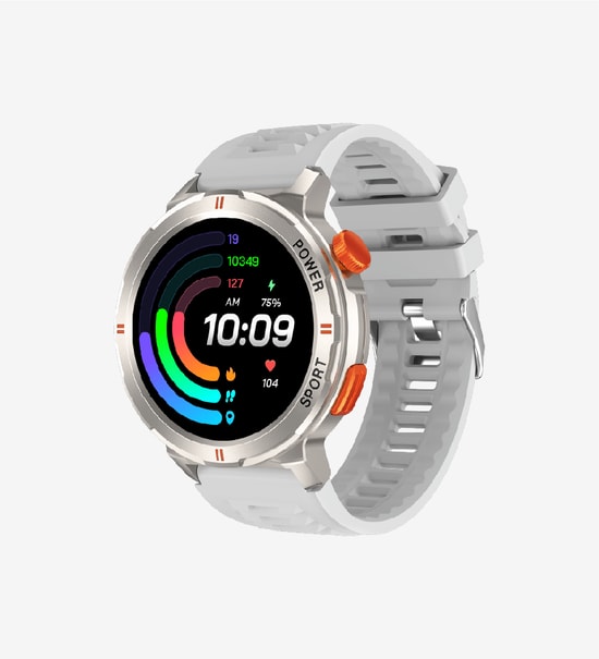 LinkTech S93 Premium Gümüş Akıllı Saat - 1.43" Süper AMOLED Ekran, IP68 Suya Dayanıklı, Kalp Ritmi, 7 Gün Pil