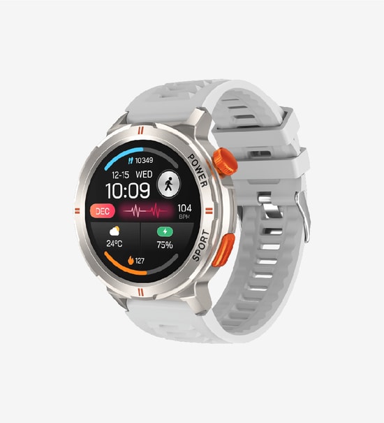 LinkTech S93 Premium Gümüş Akıllı Saat - 1.43" Süper AMOLED Ekran, IP68 Suya Dayanıklı, Kalp Ritmi, 7 Gün Pil