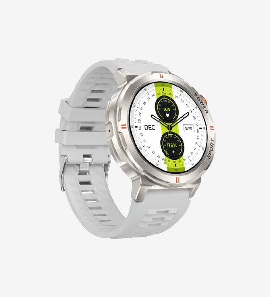 LinkTech S93 Premium Gümüş Akıllı Saat - 1.43" Süper AMOLED Ekran, IP68 Suya Dayanıklı, Kalp Ritmi, 7 Gün Pil