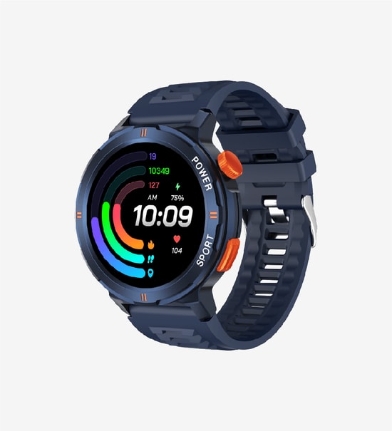 LinkTech S93 Mavi Akıllı Saat - 1.43" Süper Amoled Ekran, IP68 Suya Dayanıklı, Kalp Ritmi ve Uyku Takibi