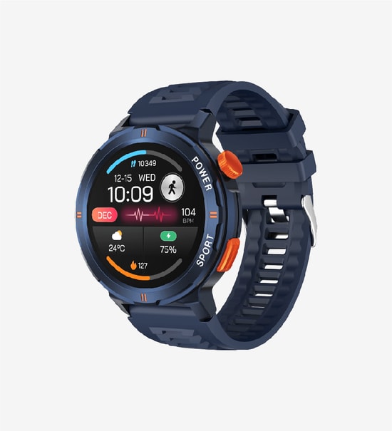 LinkTech S93 Mavi Akıllı Saat - 1.43" Süper Amoled Ekran, IP68 Suya Dayanıklı, Kalp Ritmi ve Uyku Takibi