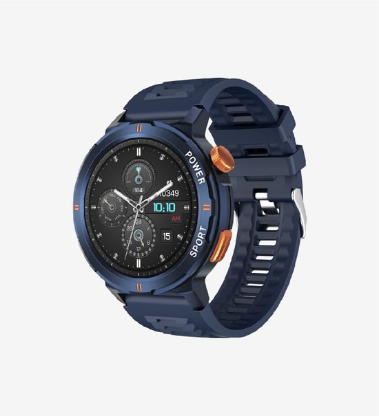 LinkTech S93 Mavi Akıllı Saat - 1.43" Süper Amoled Ekran, IP68 Suya Dayanıklı, Kalp Ritmi ve Uyku Takibi
