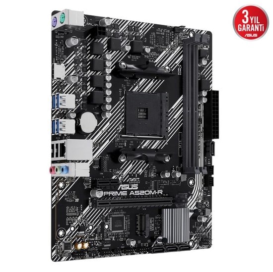 Asus Prime A520M-R Anakart: AMD Ryzen AM4, DDR4 5100MHz OC, M.2, HDMI 2.1, USB 3.2, PCIe Gen3x4, Micro ATX