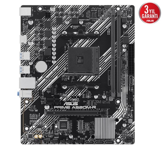 Asus Prime A520M-R Anakart: AMD Ryzen AM4, DDR4 5100MHz OC, M.2, HDMI 2.1, USB 3.2, PCIe Gen3x4, Micro ATX