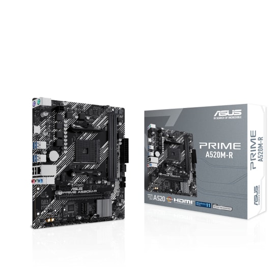 Asus Prime A520M-R Anakart: AMD Ryzen AM4, DDR4 5100MHz OC, M.2, HDMI 2.1, USB 3.2, PCIe Gen3x4, Micro ATX