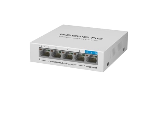 Keenetic KN-4610-01-EU 5 Port Gigabit PoE Switch - 4x PoE Port, IEEE 802.3af/at, 60W Güç, Masaüstü Kasa Tasarımı