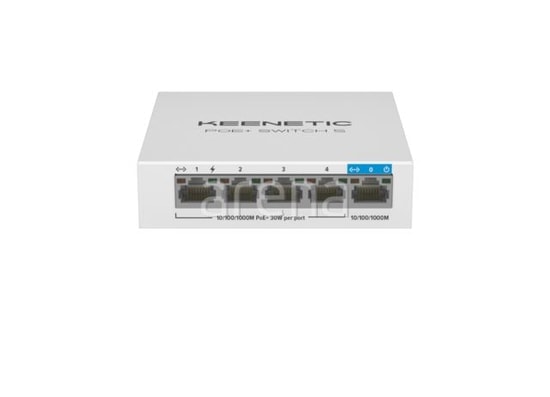 Keenetic KN-4610-01-EU 5 Port Gigabit PoE Switch - 4x PoE Port, IEEE 802.3af/at, 60W Güç, Masaüstü Kasa Tasarımı