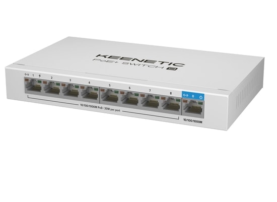 Keenetic KN-4710-01-EU 9 Port Gigabit PoE Switch - 8x1Gbit PoE Port, IEEE 802.3af/at, 120W Güç, Masaüstü Kasa