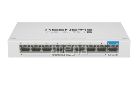 Keenetic KN-4710-01-EU 9 Port Gigabit PoE Switch - 8x1Gbit PoE Port, IEEE 802.3af/at, 120W Güç, Masaüstü Kasa