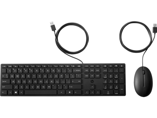 HP 320MK Kablolu Siyah Klavye ve Mouse Seti (9SR36AA) - TR Q Düzen, USB Bağlantı, Sessiz Tuşlar, Ergonomik Tasarım