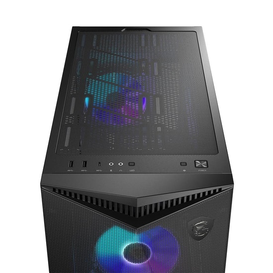 MSI MPG Gungnir 300R Airflow Siyah E-ATX Mid Tower Kasa - 4x120mm ARGB, Temperli Cam, 12 Fan Kapasitesi, PSU Yok