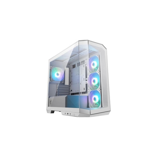 MSI MAG PANO M100R PZ Beyaz ARGB Micro ATX Bilgisayar Kasası - Temperli Cam, 4x120mm Fan, Panoramik, Mini Tower, PSU Yok