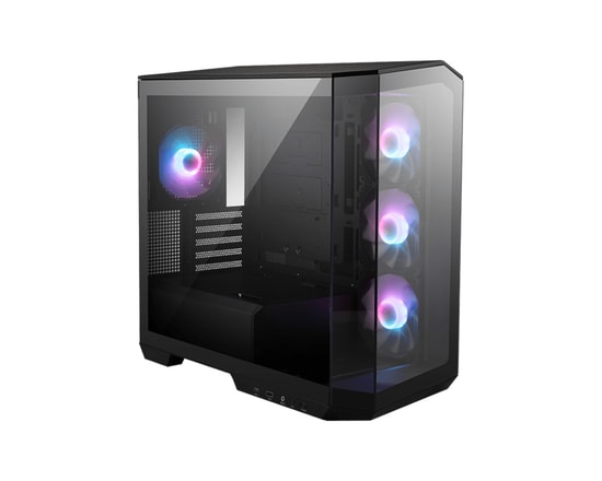 MSI MAG PANO M100R PZ Siyah ARGB Micro ATX Bilgisayar Kasası - Temperli Cam, 4x120mm Fan, Panoramik, Mini Tower, PSU Yok
