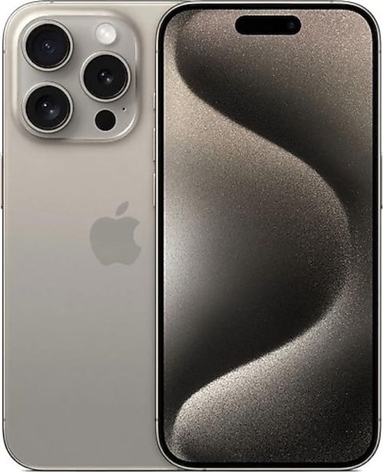 Apple iPhone 15 Pro Naturel Titanyum 128GB Akıllı Telefon - A17 Pro Bionic Çip, 6.1" Retina XDR Ekran, Türkiye Garantili