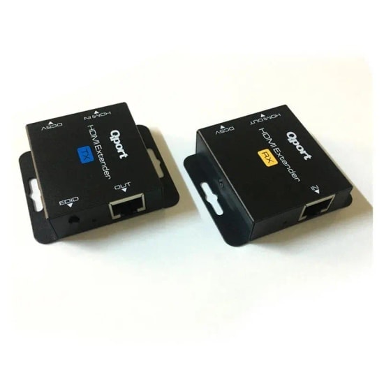 Qport Q-HEX2 60 Metre Full HD HDMI Extender - 60 Metre CAT6 Üzerinden Görüntü Aktarıcı, 2'li Kit, Adaptör Dahil