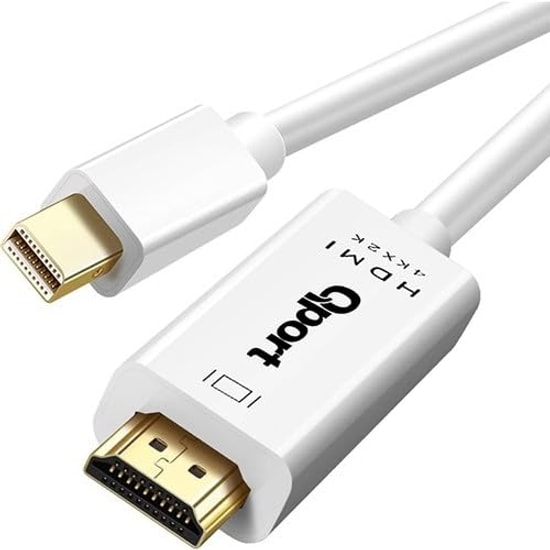 Qport Q-DPM Mini DisplayPort to HDMI Dönüştürücü Kablo - 1.8 Metre, 4K Çözünürlük Desteği, Tak ve Çalıştır Özellikli