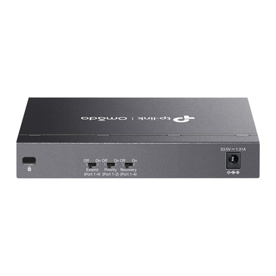 TP-Link Omada DS106P Switch - 6 Port 10/100 (4xPoE+, 67W, 250m PoE), Metal Kasa, Otomatik Kurtarma, Yönetilemez Anahtar