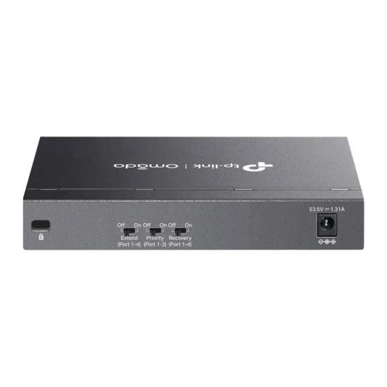 TP-Link Omada DS106P Switch - 6 Port 10/100 (4xPoE+, 67W, 250m PoE), Metal Kasa, Otomatik Kurtarma, Yönetilemez Anahtar