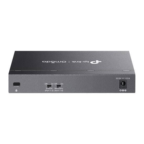TP-Link Omada DS106GPP Switch - 6 Port Gigabit PoE (64W) 250m PoE, Otomatik Kurtarma, Metal Kasa, Yönetilemez Anahtar