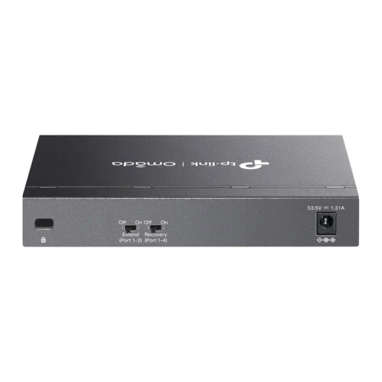 TP-Link Omada DS106GPP Switch - 6 Port Gigabit PoE (64W) 250m PoE, Otomatik Kurtarma, Metal Kasa, Yönetilemez Anahtar
