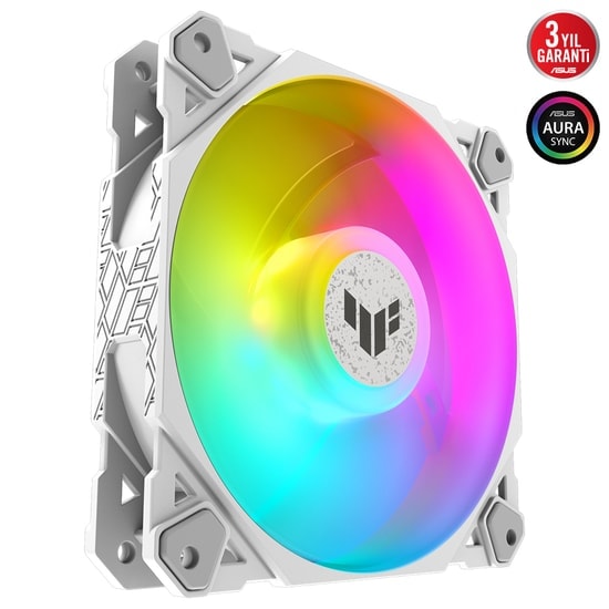Asus TUF Gaming TF120 Beyaz ARGB 120mm Kasa Fanı (TF120 GAMING BEYAZ) - 29 dB, 12 cm, 4 Pin, Adreslenebilir RGB