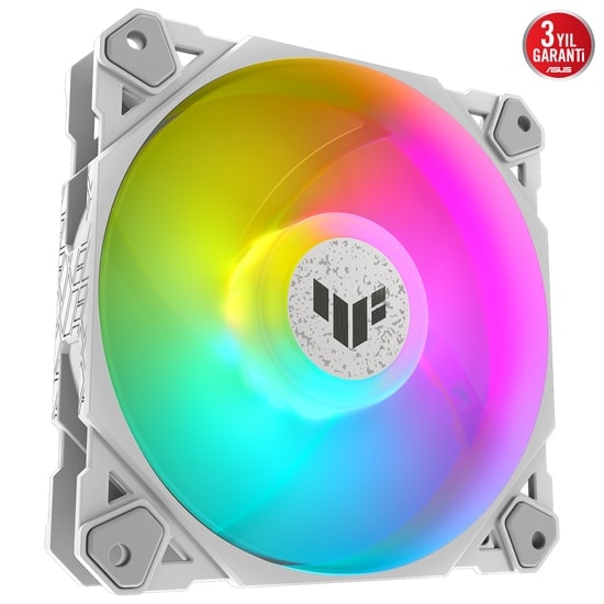 Asus TUF Gaming TF120 Beyaz ARGB 120mm Kasa Fanı (TF120 GAMING BEYAZ) - 29 dB, 12 cm, 4 Pin, Adreslenebilir RGB