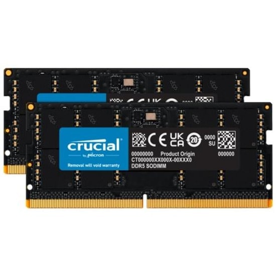 Crucial CT2K32G56C46S5 64GB (2x32GB) 5600MHz CL46 DDR5 SODIMM Notebook Ram - Yüksek Performanslı Laptop Belleği