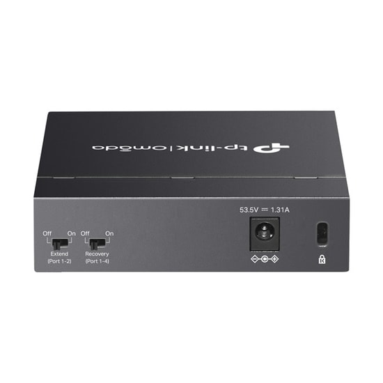 TP-Link Omada DS105GP Switch: 5 Port Gigabit PoE+ (64W), 250m PoE, Otomatik Kurtarma, Metal Kasa, Yönetilemez Anahtar