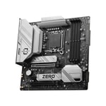 MSI B760M Project Zero Anakart - LGA 1700, DDR5 7800MHz(OC), PCIe 5.0, M.2, USB 3.2, HDMI, DP, WiFi 6E, 2.5G LAN, mATX