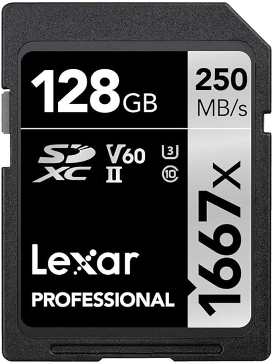 Lexar 128gb LSD128CB1667 Sdxc Professional 1667x Sdxc Uhs-Ii Cards 250mb/S Read 120mb/S Write C10 V60 U3 Kart Bellek