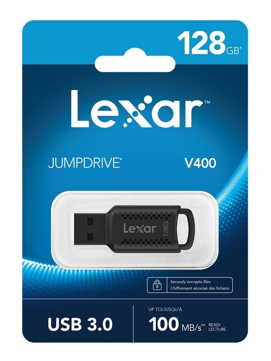 Lexar JumpDrive V400 128GB USB 3.0 Bellek (LJDV400128G-BNBNG) - 100MB/s Hızlı Okuma, Dayanıklı Kompakt Tasarım