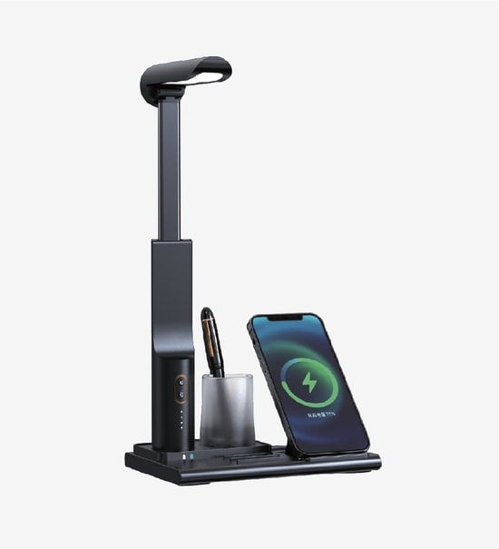 LinkTech LPW-W799 Siyah 3'ü 1 Arada Masaüstü Wireless Şarj Aleti - 15W Hızlı Şarj, USB Type-C, Telefon Tutucu