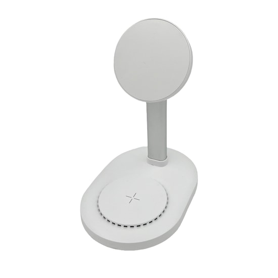 Nettech 18W Beyaz 2si 1 Arada Kablosuz Şarj Standı (NT-104862) - Wireless Hızlı Şarj Özelliği