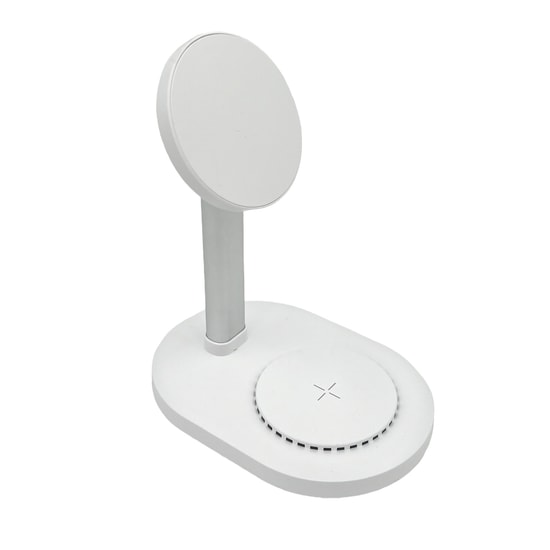 Nettech 18W Beyaz 2si 1 Arada Kablosuz Şarj Standı (NT-104862) - Wireless Hızlı Şarj Özelliği